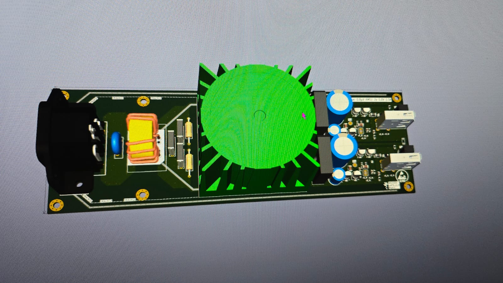 Rendered low-noise audiophile power supply board design